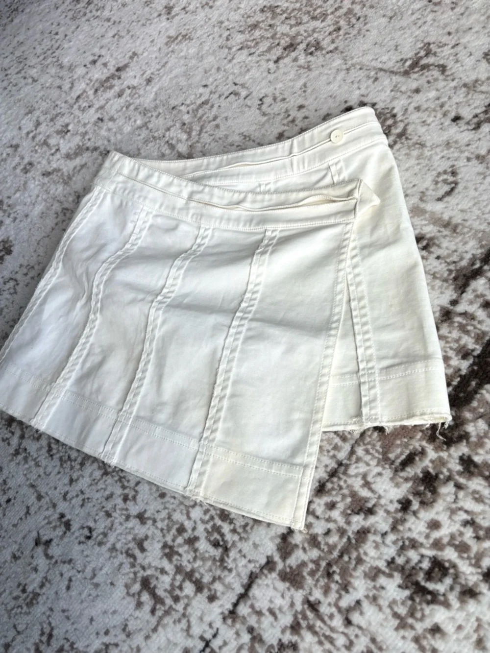 Zuczug Cream Wrap Mini Skirt - Clean A-Line Panel Design - Picture 6 of 10